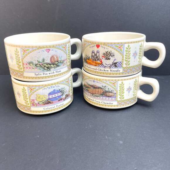 Old Farmers Almanac Westwood Other - Set Of 4 Vintage Old Farmers Almanac Soup Mugs Westwood 1980s Ceramic Bowls
